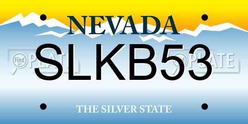 SLKB53 Nevada License Plate