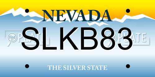 SLKB83 Nevada License Plate