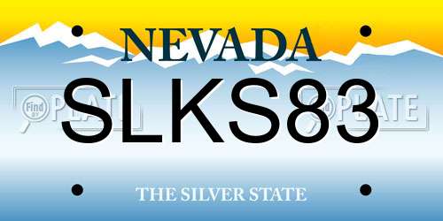 SLKS83 Nevada License Plate