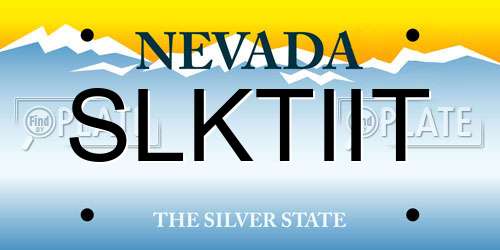 SLKTIIT Nevada License Plate