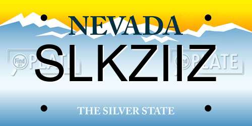 SLKZIIZ Nevada License Plate