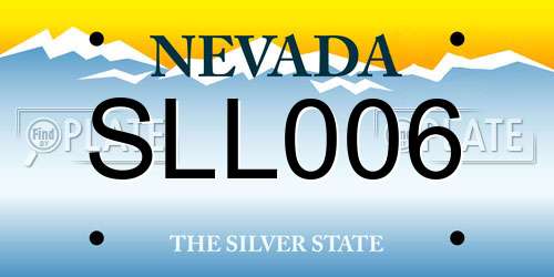 SLL006 Nevada License Plate