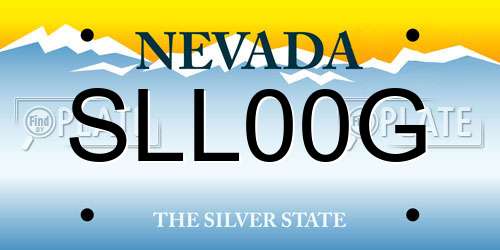 SLL00G Nevada License Plate