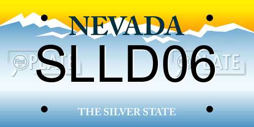 SLLD06 Nevada License Plate