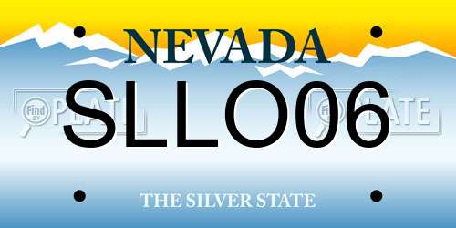SLLO06 Nevada License Plate