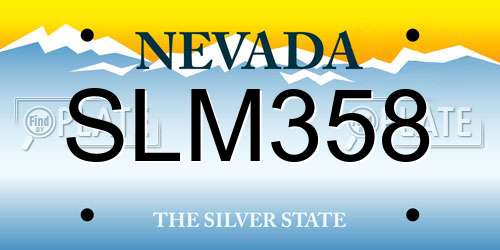 SLM358 Nevada License Plate