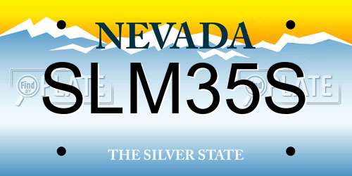 SLM35S Nevada License Plate