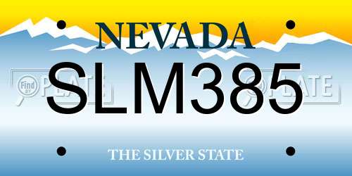SLM385 Nevada License Plate