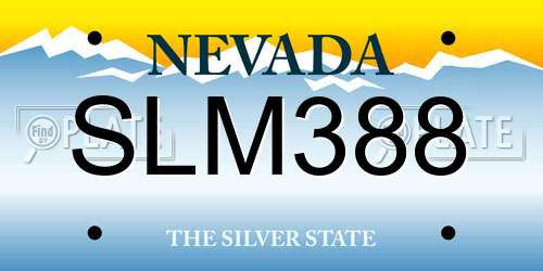 SLM388 Nevada License Plate