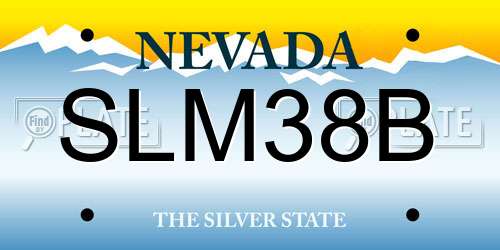 SLM38B Nevada License Plate