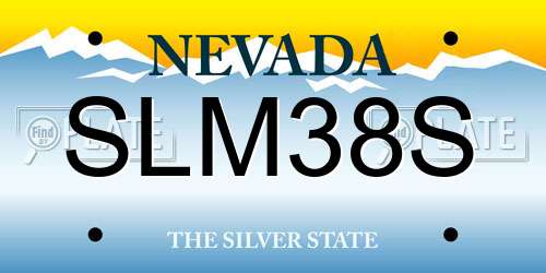 SLM38S Nevada License Plate
