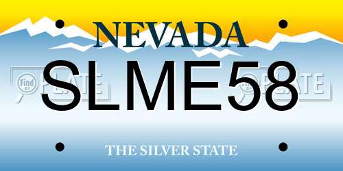 SLME58 Nevada License Plate