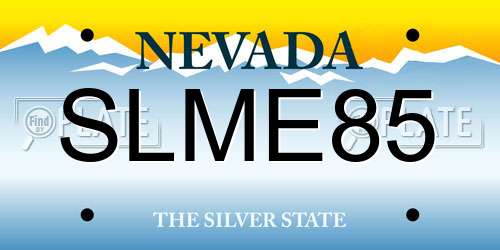 SLME85 Nevada License Plate