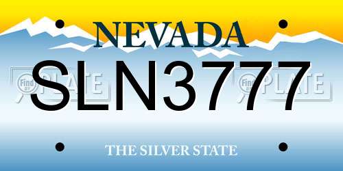 SLN3777 Nevada License Plate