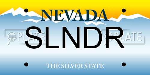 SLNDR Nevada License Plate