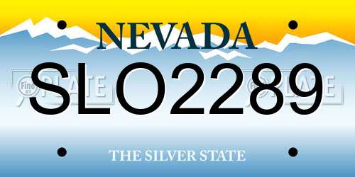 SLO2289 Nevada License Plate