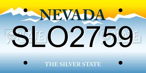 SLO2759 Nevada License Plate