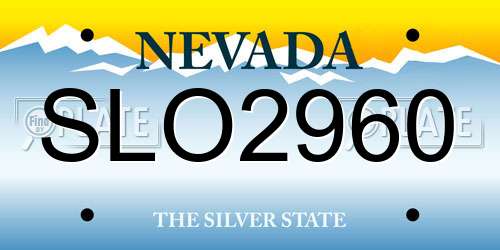 SLO2960 Nevada License Plate