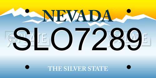SLO7289 Nevada License Plate