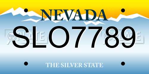 SLO7789 Nevada License Plate