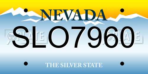 SLO7960 Nevada License Plate