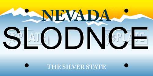 SLODNCE Nevada License Plate