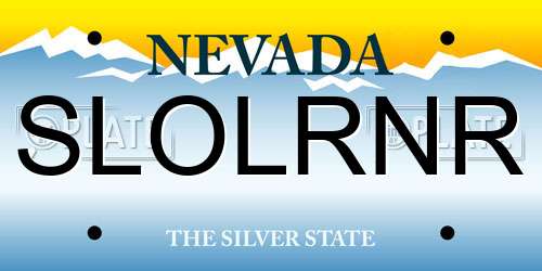 SLOLRNR Nevada License Plate