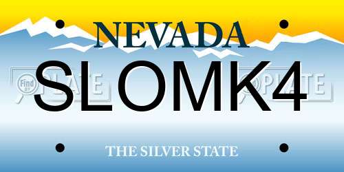 SLOMK4 Nevada License Plate
