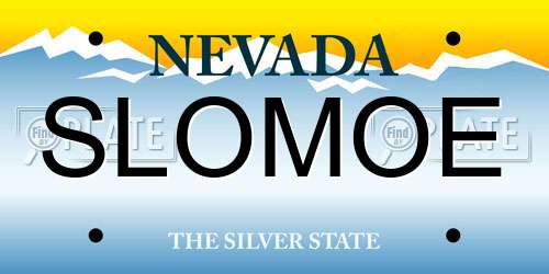 SLOMOE Nevada License Plate
