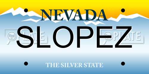 SLOPEZ Nevada License Plate