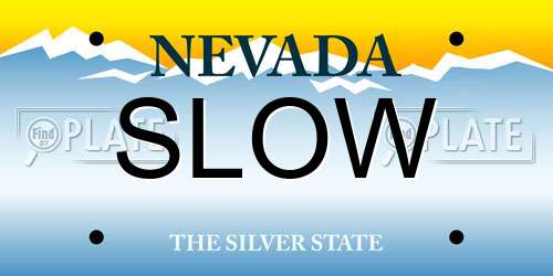 SLOW Nevada License Plate