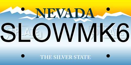 SLOWMK6 Nevada License Plate