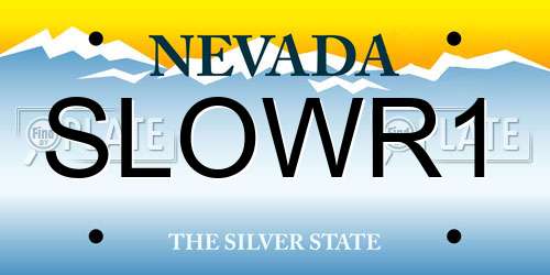 SLOWR1 Nevada License Plate