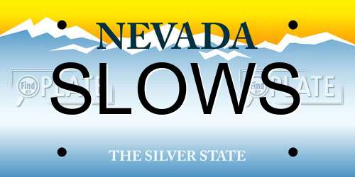 SLOWS Nevada License Plate