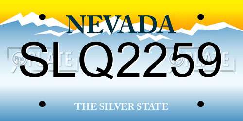 SLQ2259 Nevada License Plate