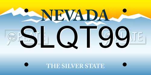 SLQT99 Nevada License Plate