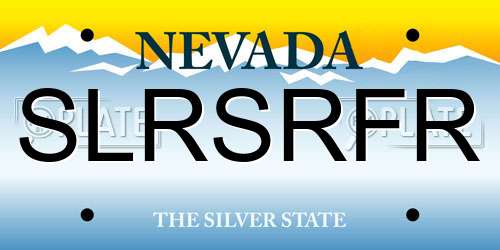 SLRSRFR Nevada License Plate