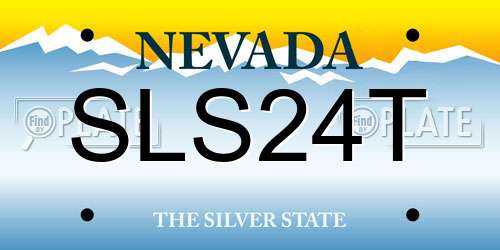 SLS24T Nevada License Plate
