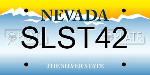 SLST42 Nevada License Plate