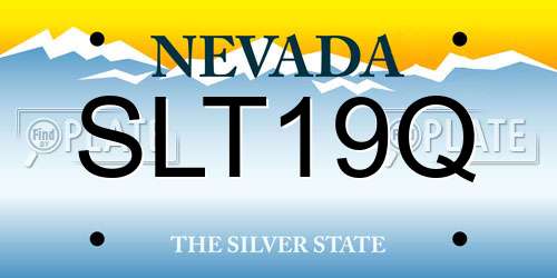 SLT19Q Nevada License Plate
