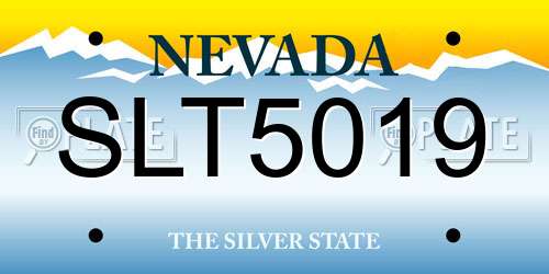 SLT5019 Nevada License Plate