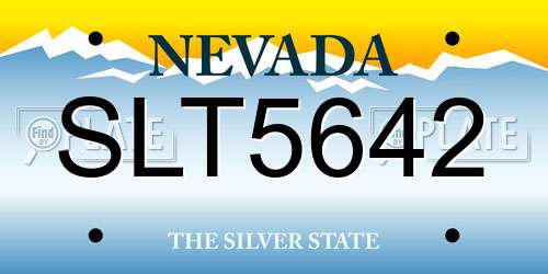 SLT5642 Nevada License Plate