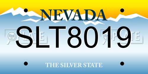 SLT8019 Nevada License Plate