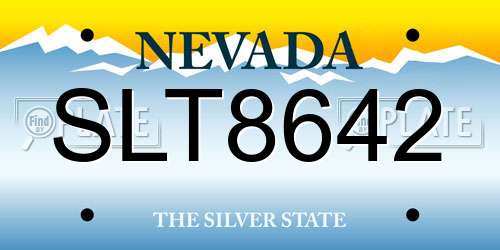 SLT8642 Nevada License Plate