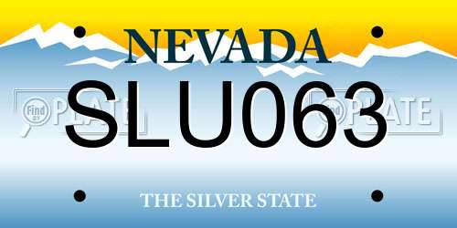 SLU063 Nevada License Plate