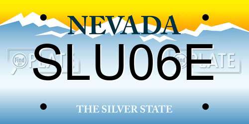 SLU06E Nevada License Plate