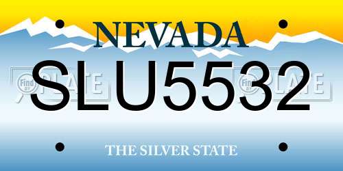 SLU5532 Nevada License Plate