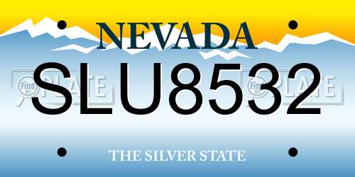 SLU8532 Nevada License Plate