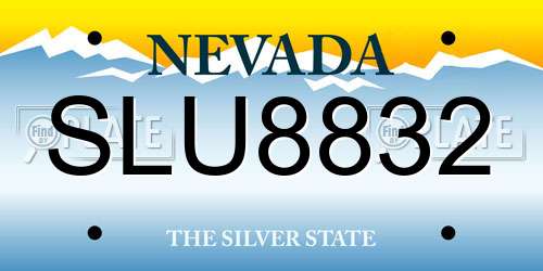 SLU8832 Nevada License Plate