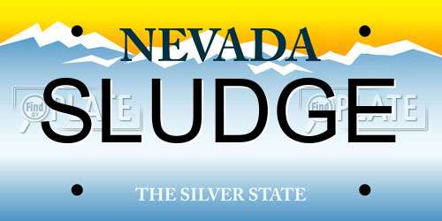 SLUDGE Nevada License Plate